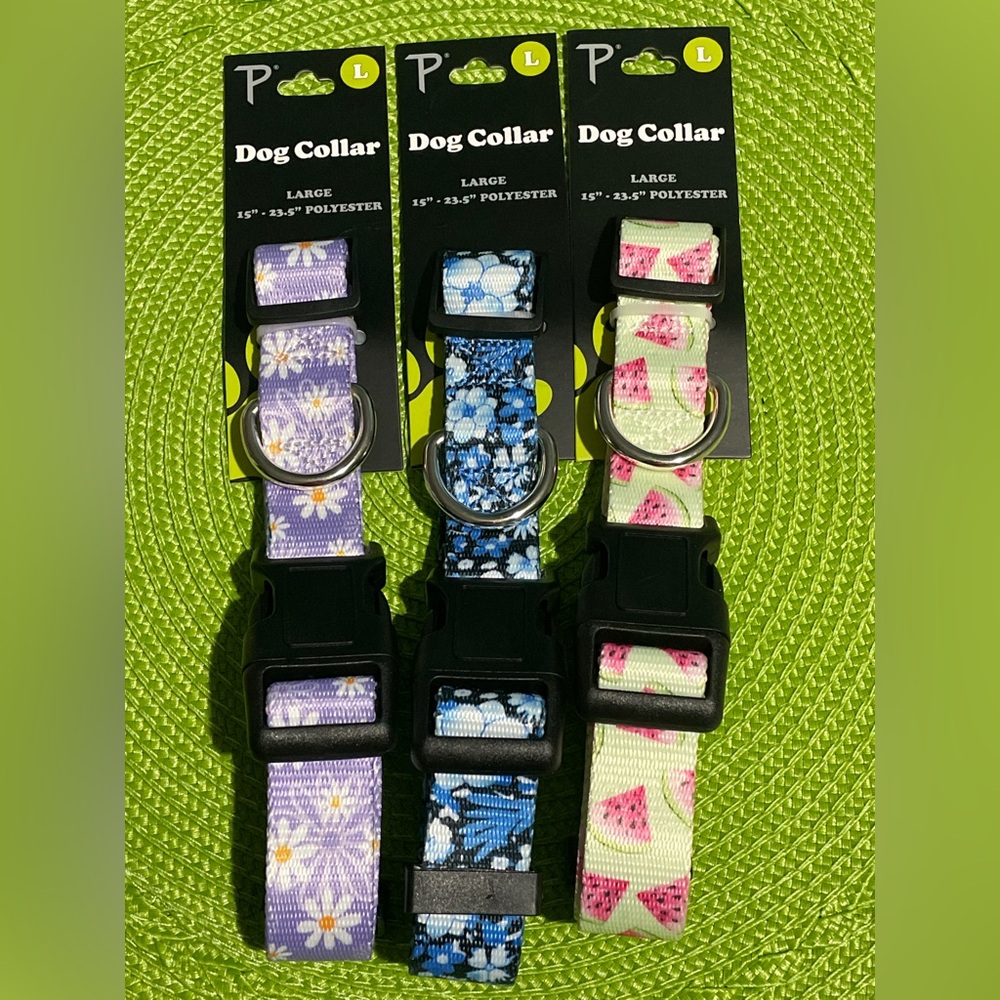 NEW Lot of 3 Dog Collars Size Large